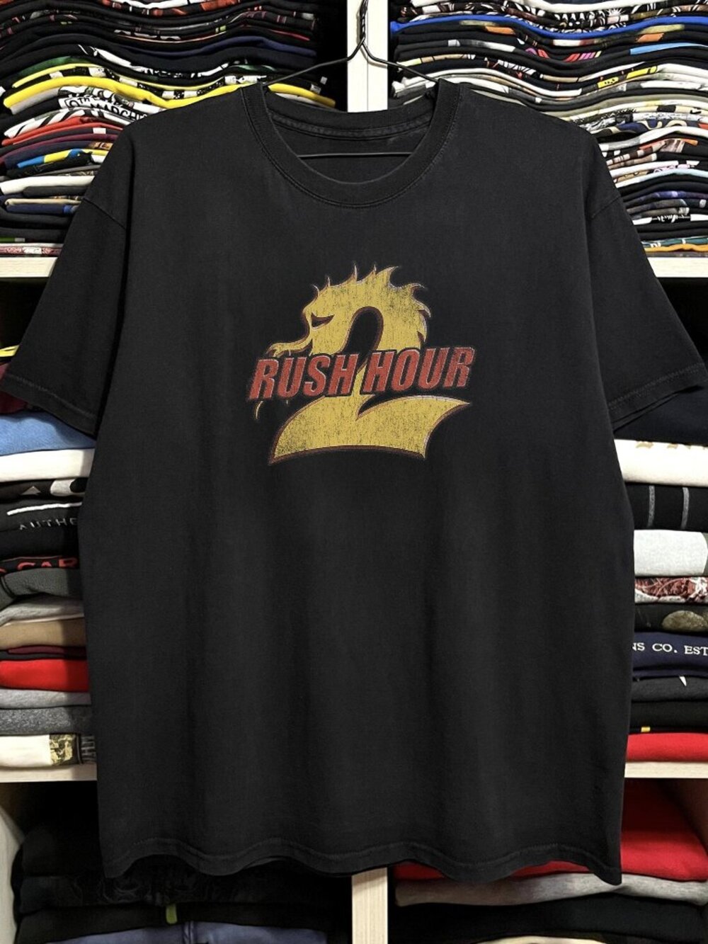 2001 Rush Hour 2 Movie Promo Washed Black Tee